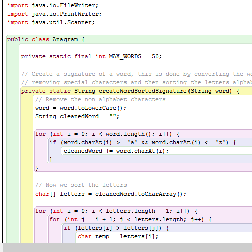 Anagram Program In Java Source Code